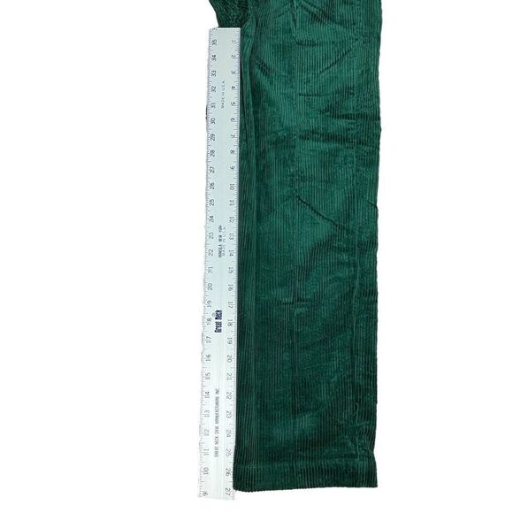 Blank NYC Pants WMNS 25 Green Corduroy Straight High Waisted Belt Preppy Festive - Picture 3 of 11